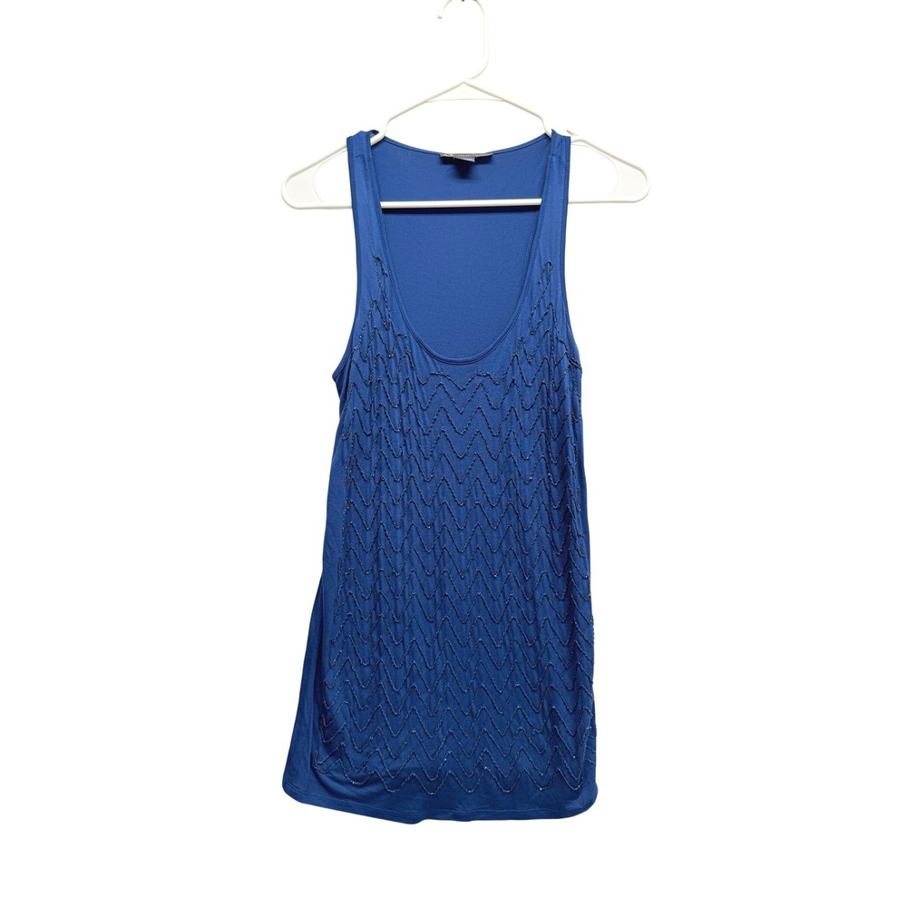 Y2K Armani Exchange‎ Tank Top Beaded Zig Zag Small Blue Women